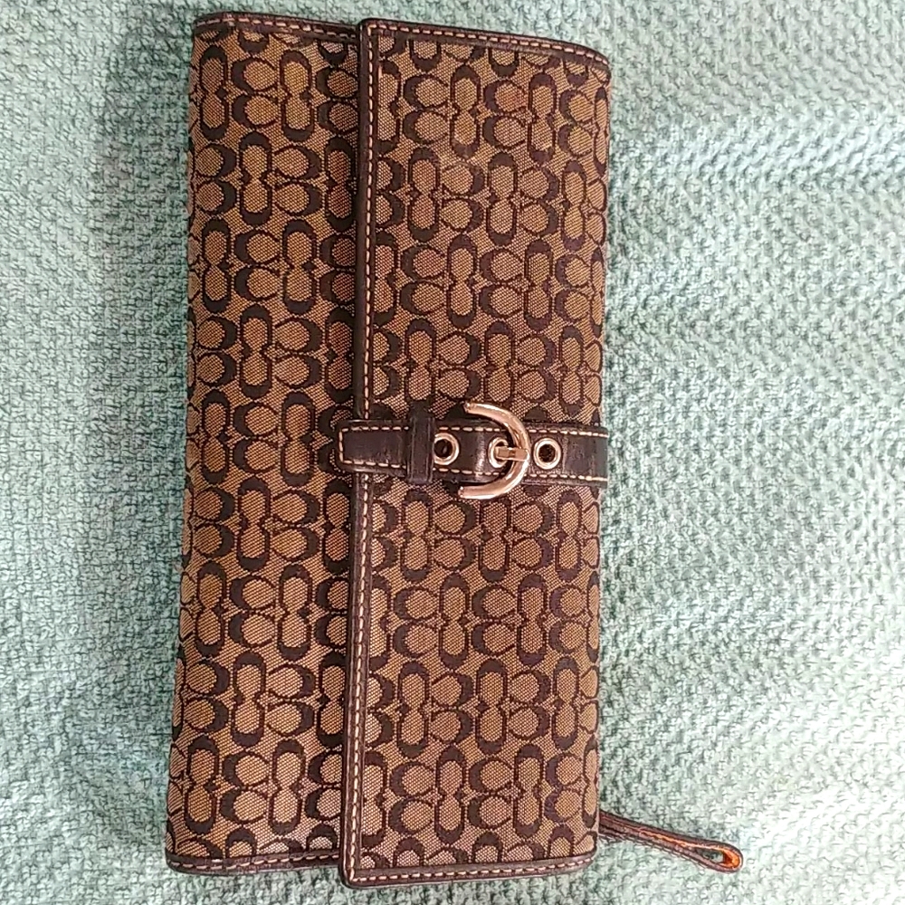 Authentic Coach Tri Fold Wallet with Check Book